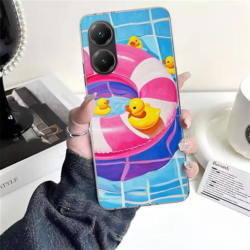 Резиновые Уточки Бассейн Мягкий Чехол Для Телефона Для Xiaomi Redmi 15C 15 13C 13 Poco X5 X6 X7 F7 Ultra M7 12C 12 10 10C 9C 9A 9T 9 Fun