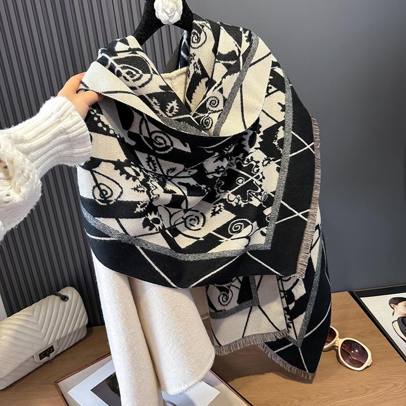 Casual Versatile Scarf To Keep Warm, Outer Coat Shawl, Winter High-End Warm Scarf