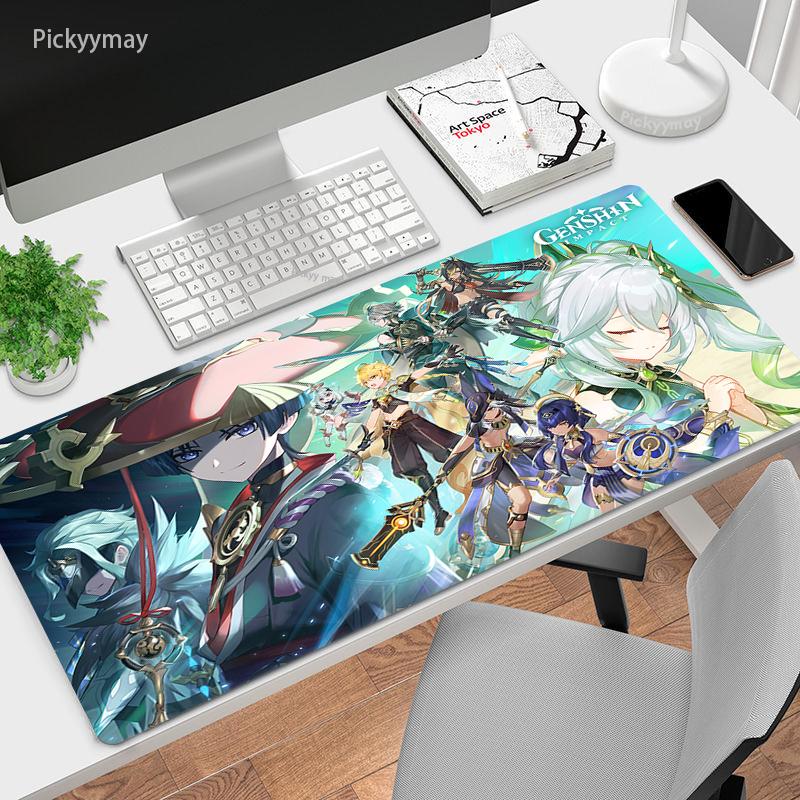 Genshin Impact большой игровой коврик для мыши, геймерские коврики для мыши, коврик для клавиатуры, настольный коврик Nahida Kawaii, настольные коврики, аниме коврик для мыши в подарок