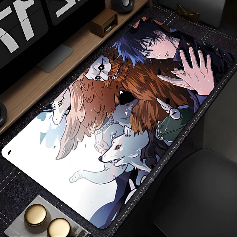 Крушная Игровая Коврик для Мыши Настольный Коврик для Компьютера Jujutsu Kaisen Мегуми Стол Клавиатурный Коврик для Ноутбука Резиновая Нескользящая Подложка Коврик для Мыши Подушка