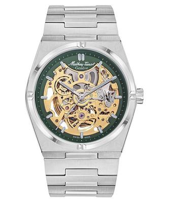 Мужские часы Zeus Skeleton из нержавеющей стали с зеленым циферблатом и автоматическим механизмом H118CFAV