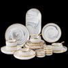 Элегантная melamine посуда с мраморным узором и золотым ободком