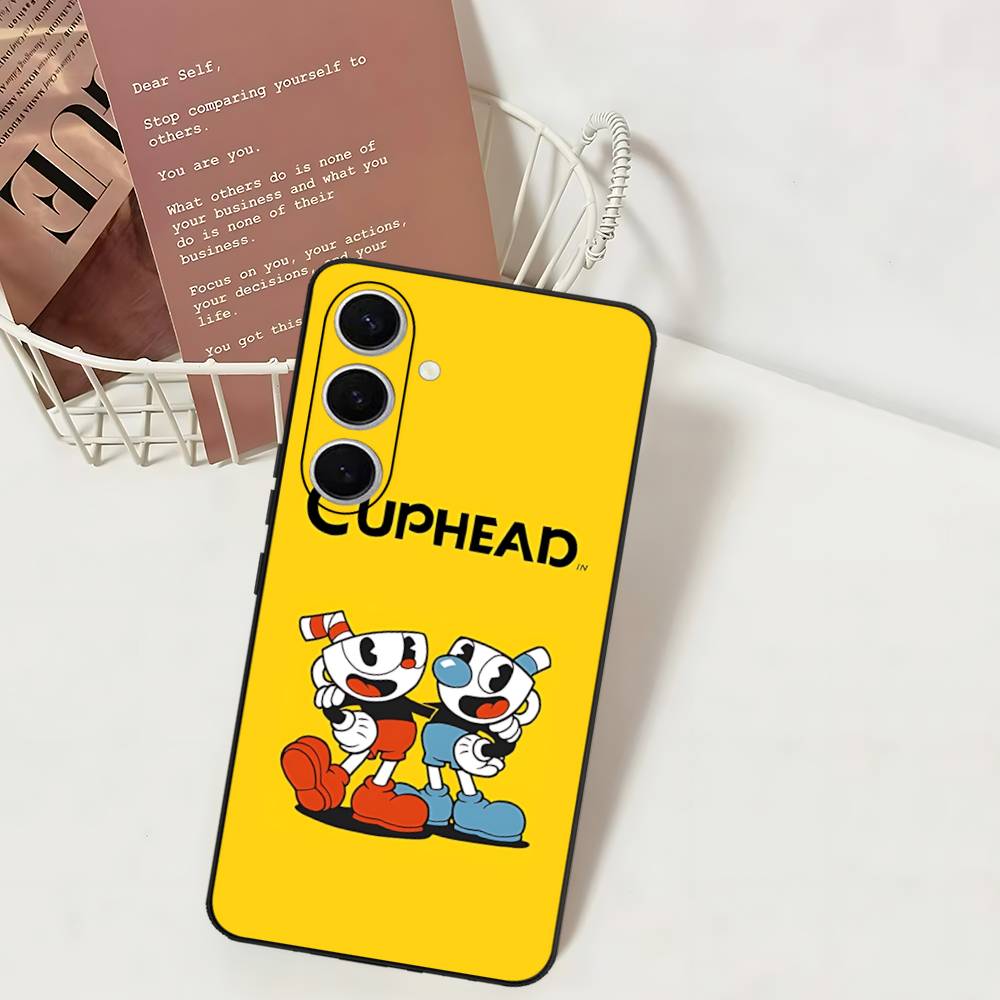 Comedy Animation C-Cuphead Cartoon Phone Case For Samsung S 24 Fe 25 Ultra Plus 20 Lite 21 30 22 23 24 22 Ultra 5G Fundas