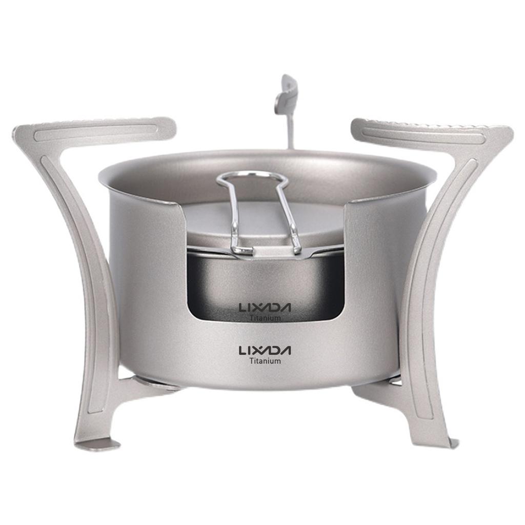 Lixada Titanium Alcohol Stove Ultralight Mini Pocket Alcohol Stove for Hiking Backpacking Fishing