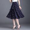Женская летняя юбка с цветочным принтом и бантом, высокая талия, средняя длина, фасон А-силуэта, плиссированная юбка с принтом
