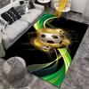 Modern Soccer Ball Carpet with Green Yellow Abstract Design Suitable for use as an anti-slip for living room bedroom sofas