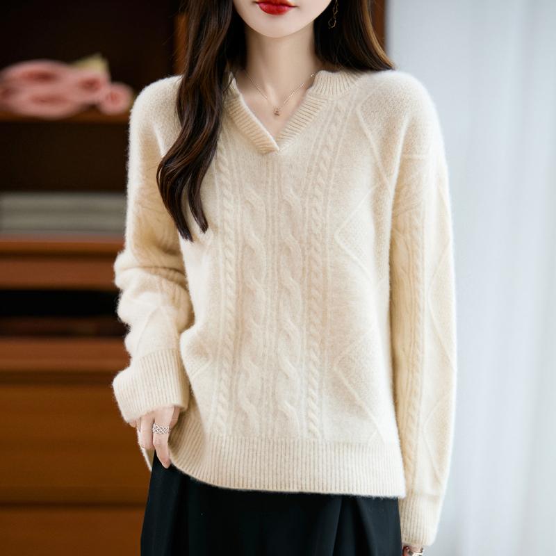 Женский кашемировый свитер Qinghe кашемир 30% кашемир 70% шерсть осенне-зимний пуловер теплый и модный