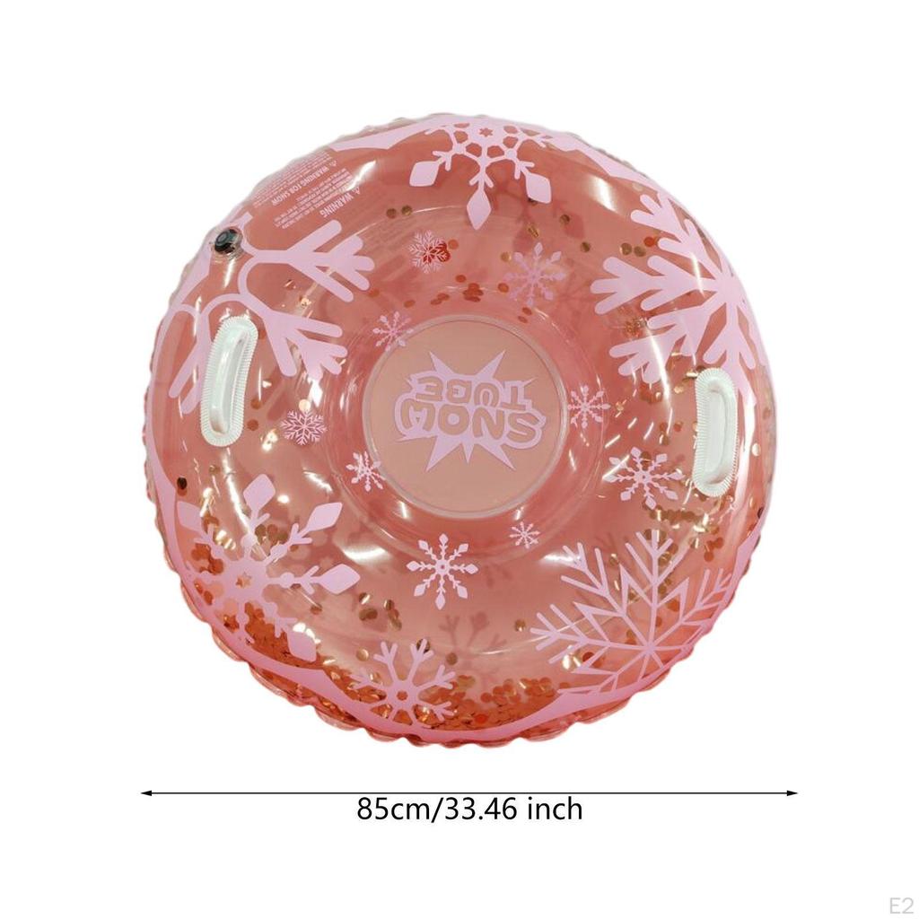 Inflatable Snow Tube with Handles Pink Accessories Sled Winter Sledding Toy for Outdoor