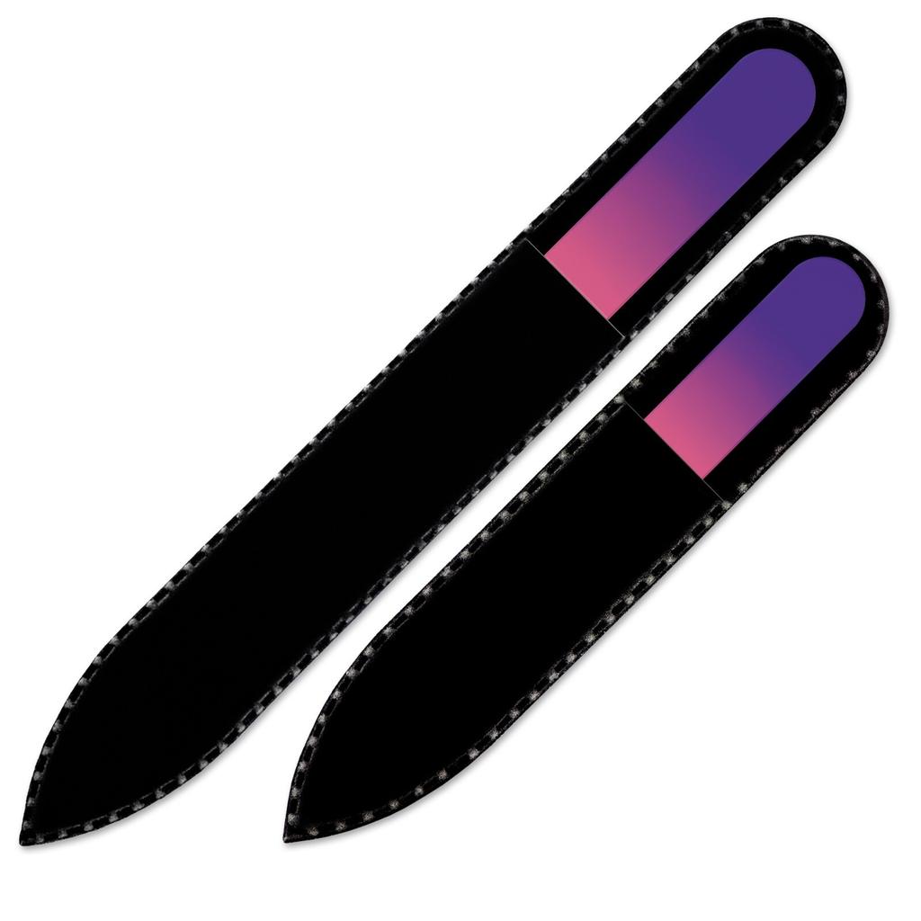 Набор из 2 пилочек для ногтей Rainbow Crystal, ручная работа из чешского закаленного стекла R-MS