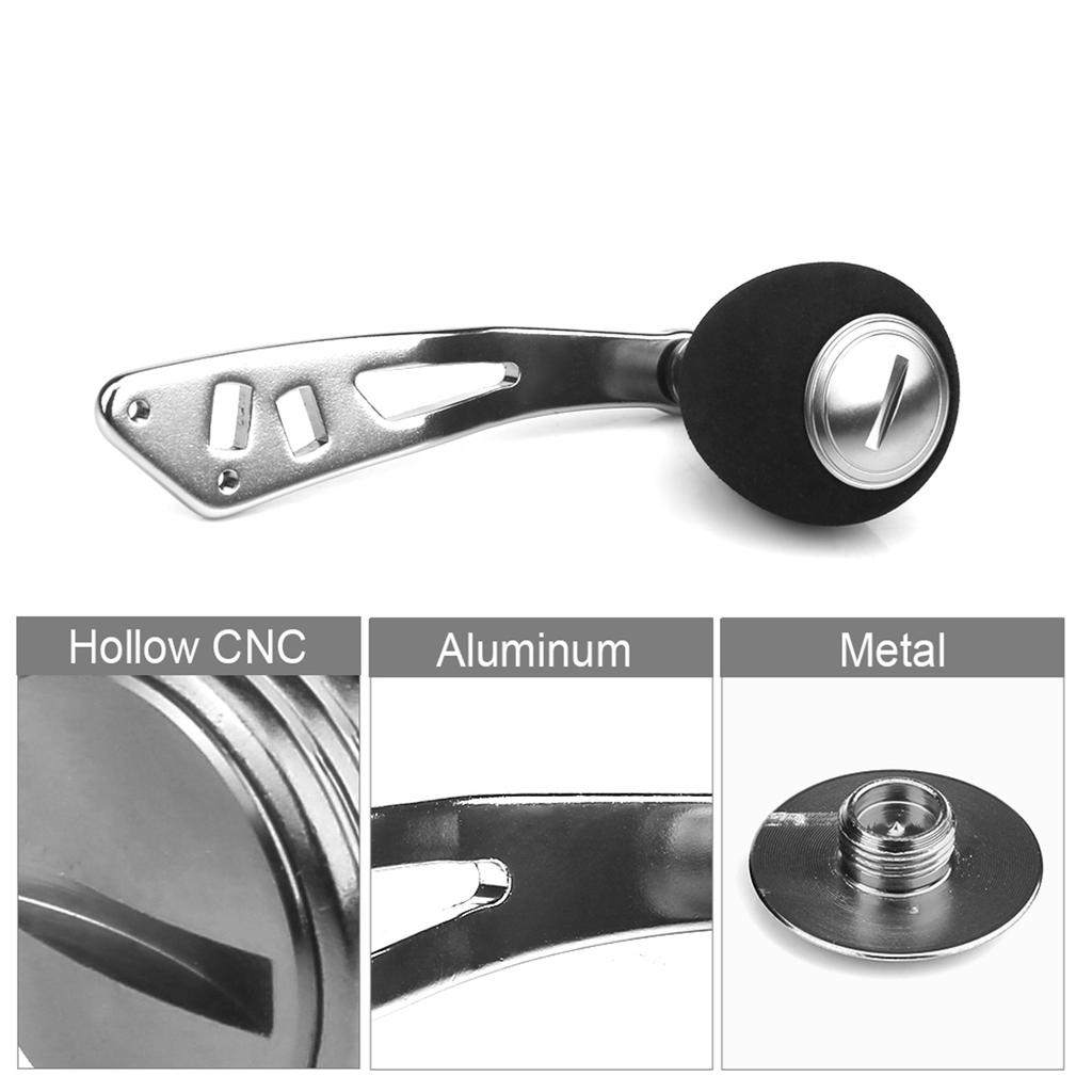 3 Colors Aluminum Knobs Fishing Reel Handle for Baitcasting Tackle Tools (Silver)