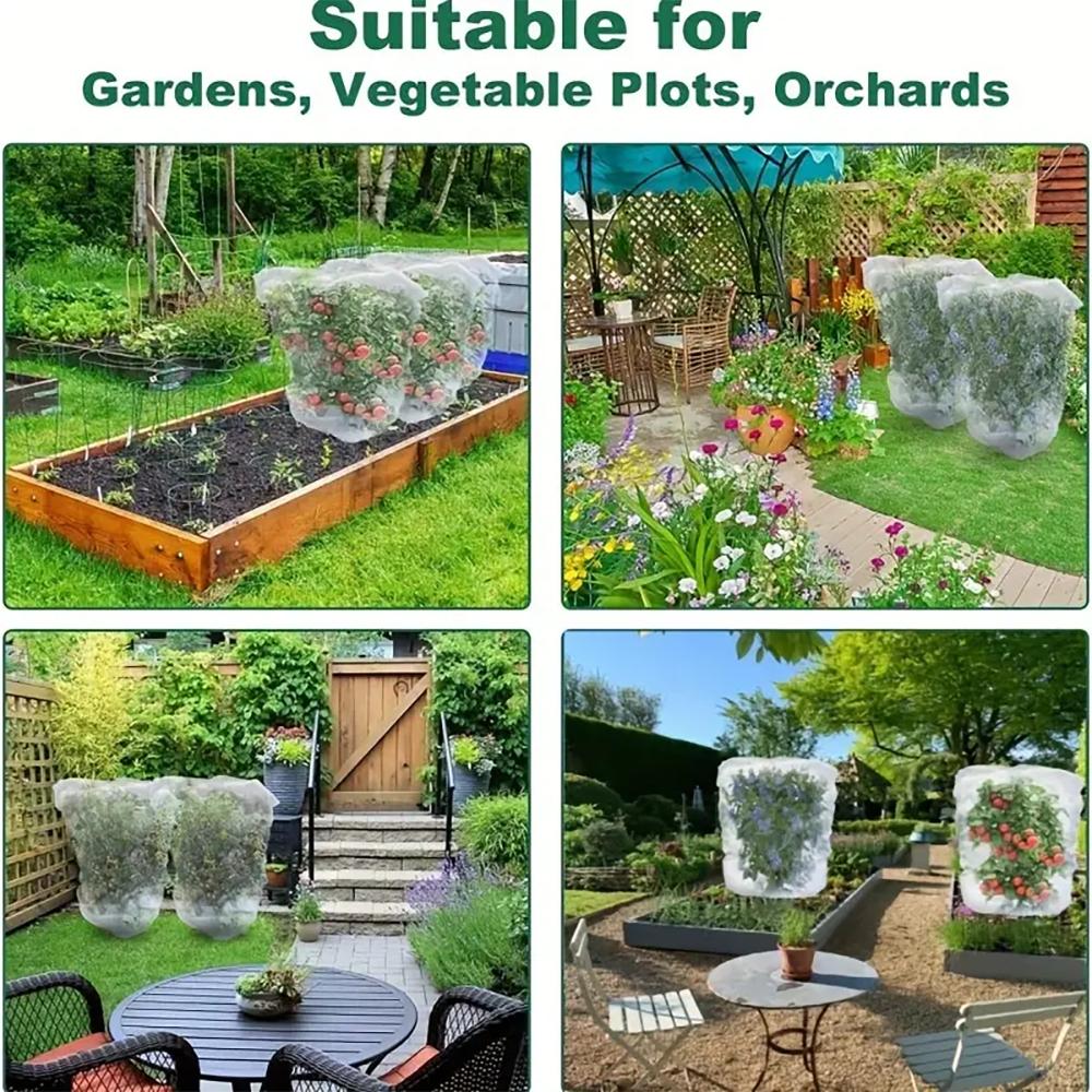 Очень толстая садовая сетка с завязкой и молнией - защита от насекомых и птиц для фруктов, цитрусовых, цветов. Сетка от насекомых из полиэтиленового материала