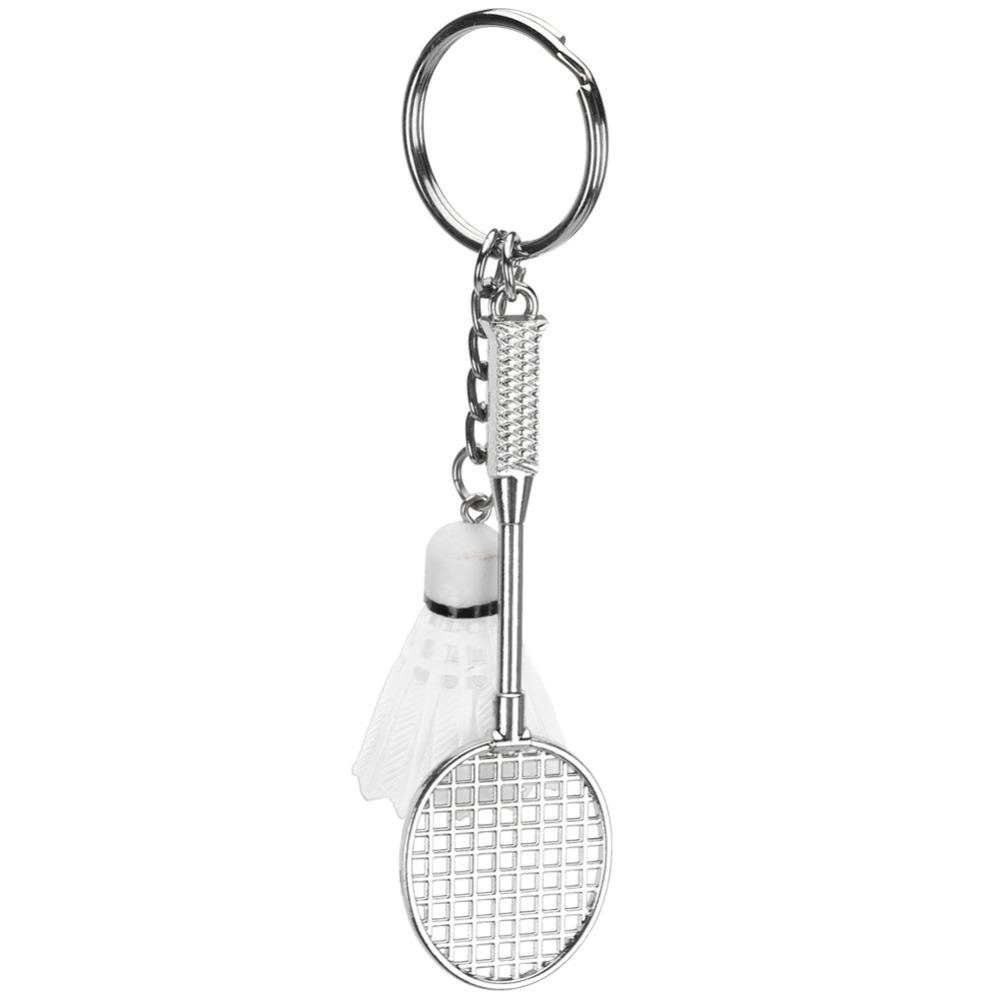 6pcs Lightweight Material Badminton Keychain Simulation Design Sports Keychain For Daily Carry