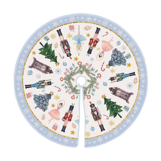 Christmas Tree Skirt Soldier Xmas Tree Pattern Decorative Tree Cover Cozy Tree Skirt Christmas Festival Accessory