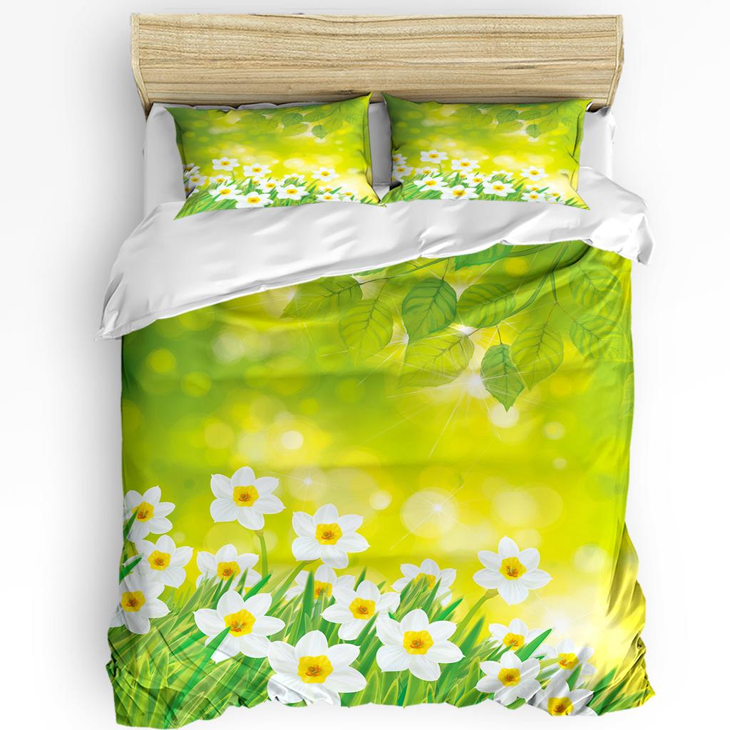 Lavender Purple Flowers Leaves Retro 3pcs Bedding Set For Bedroom Double Bed Home Textile Duvet Cover Quilt Cover Pillowcase