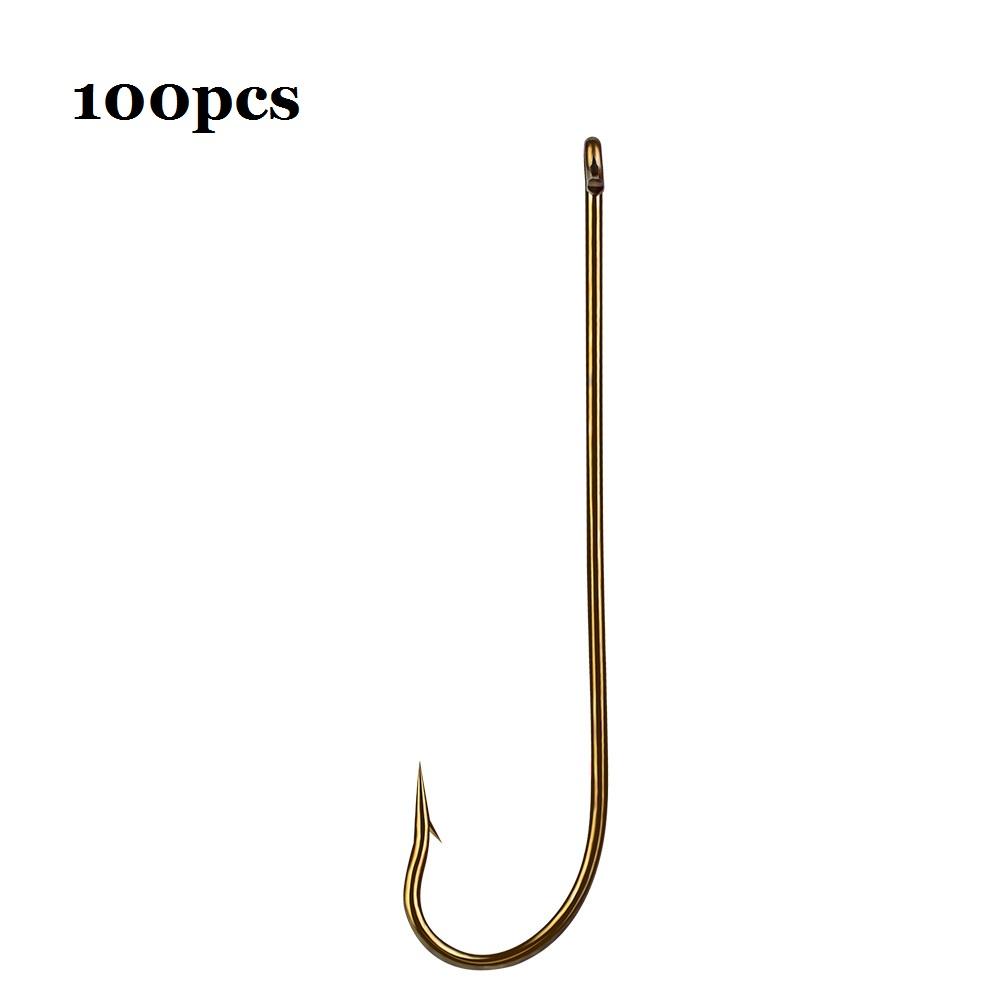 Crucian Carp Hook Has Barbs 100pcs/box Long Handle Sleeve Hook