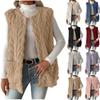 Fashion Women's Winter Plush Wool Jacket Casual Knitted Vest Warm Lightweight Coat