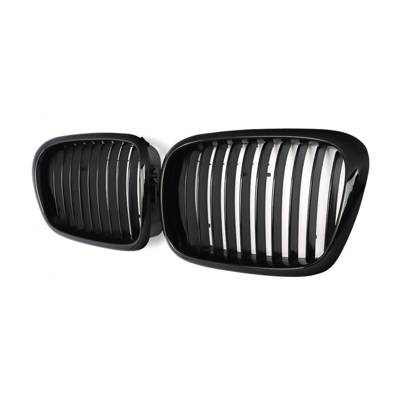 Для BMW 5 серии E39 525 528 530 535 1999-2003 Автомобильная решетка радиатора Передняя решетка "почки" Двойная линия Серебристый Черный 51137005837 51137005838