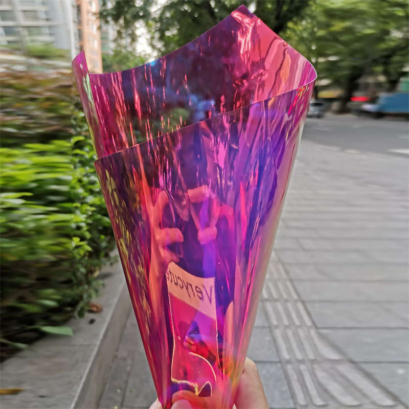Волшебная цветная пленка DIY Iris ПВХ прозрачная цветная лазерная прозрачная лазерная бумага