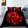 Red Rose Bedding Set Couple Quilt Cover Pillow Cover Bed Sheet/Double Layer Full Size 2/3 Bedding Set Home Decoration