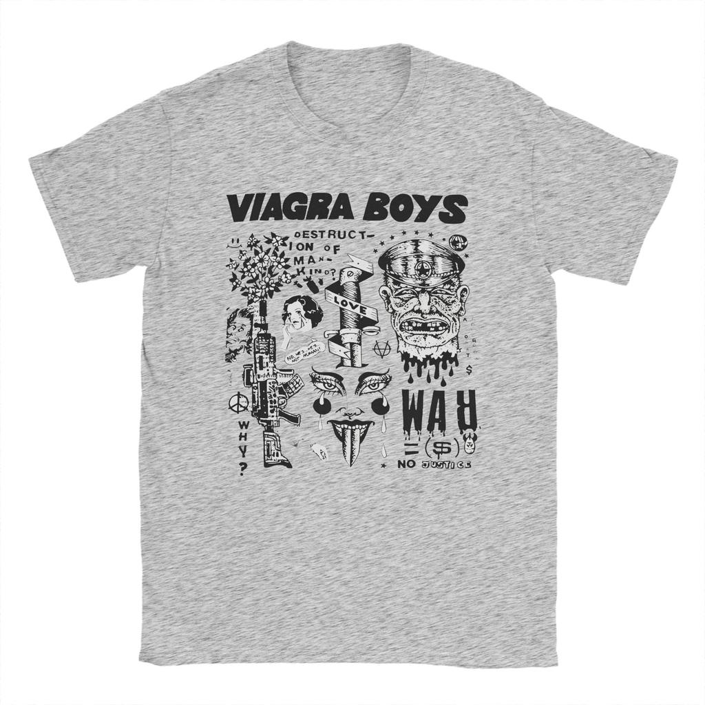 Футболка Viagra Boys Летние Винтажные Футболки 100% Хлопок Популярная Футболка для Мужчин Короткий Рукав Повседневные Футболки