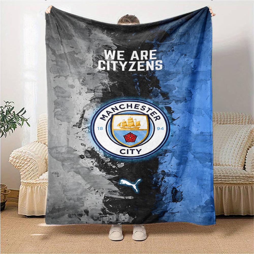 Manchester Crest Blankets Flannel Printed Breathable Warm Throw Blanket for Home Office Bedspreads 0708a4