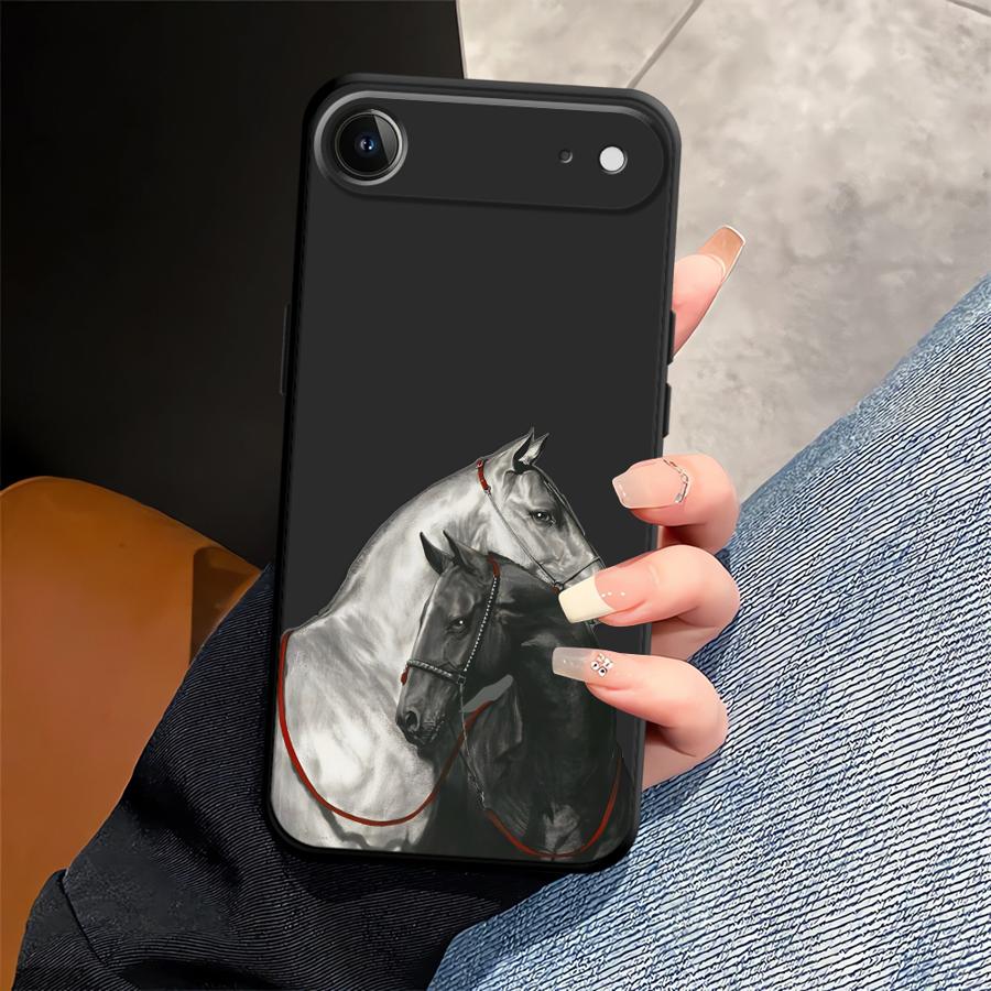 Белая черная лошадь Funda Чехол для телефона для Apple iPhone 17 Pro Max 11 XR XS MAX 14 12 Air 16 15 Pro 7 8 13