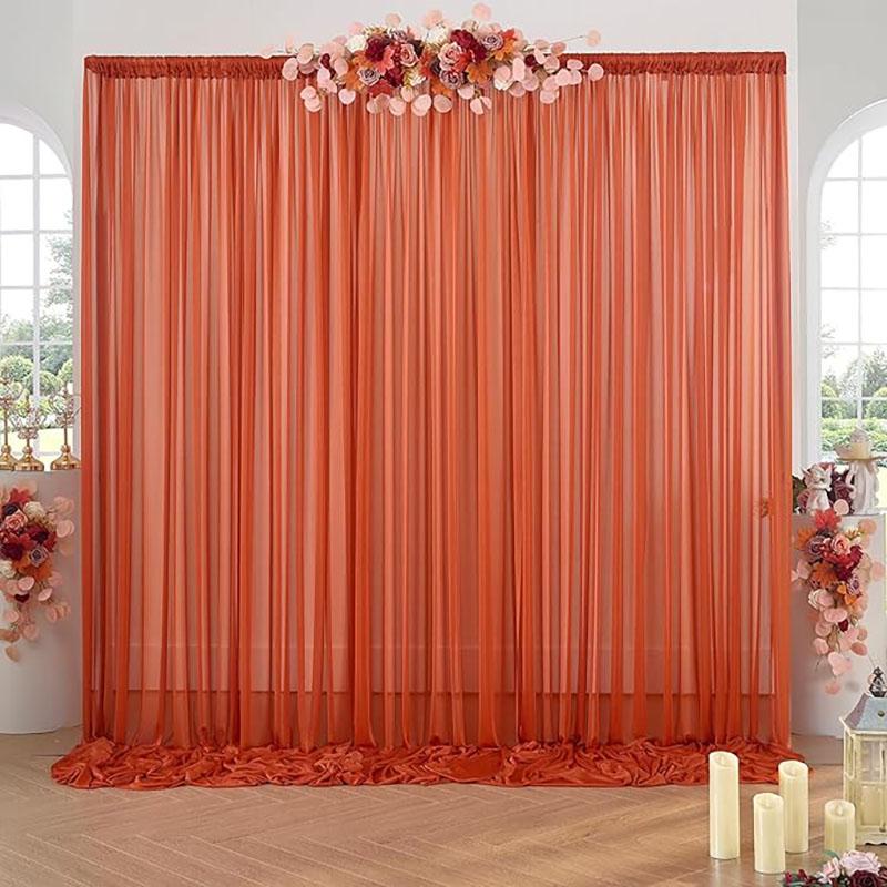Chiffon Curtain Wedding Party Backdrop Baby Shower Drape Hotel Banquet Wrinkle Free Photo Background Wedding Curtain Decoration