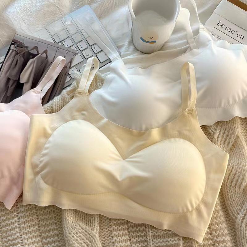 Бюстгальтер Ice Silk для женщин, однотонный, простой, удобный, приятный для кожи, регулируемые бретели, дышащий, спортивный, для сна