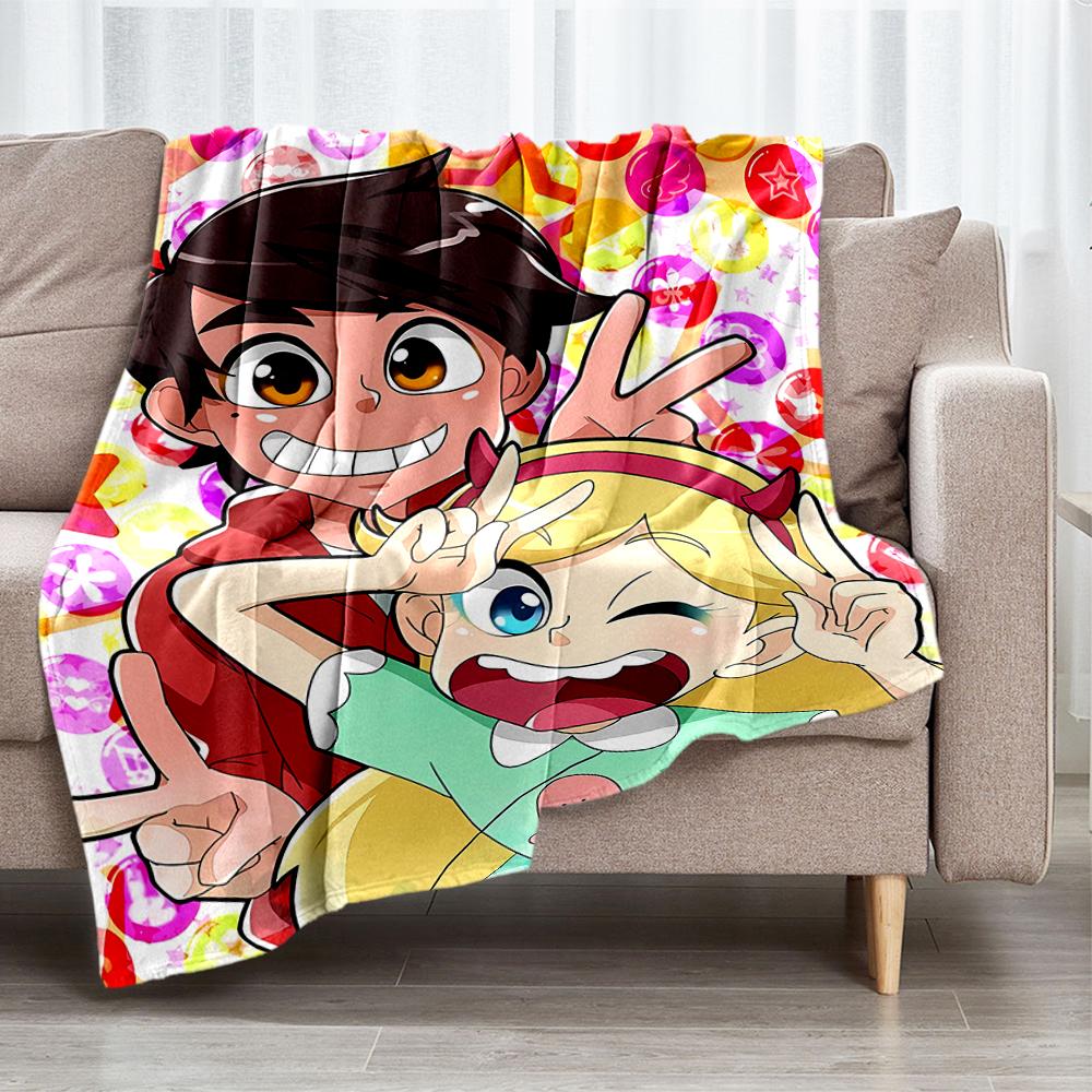 Star Butterfly Theme Printed Blanket - Perfect for Couch, Bed, Travel & Outdoor Use | Machine Washable, Cozy & Durable.