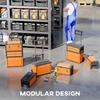 3 In 1 Stackable Rolling Tool Box Orange