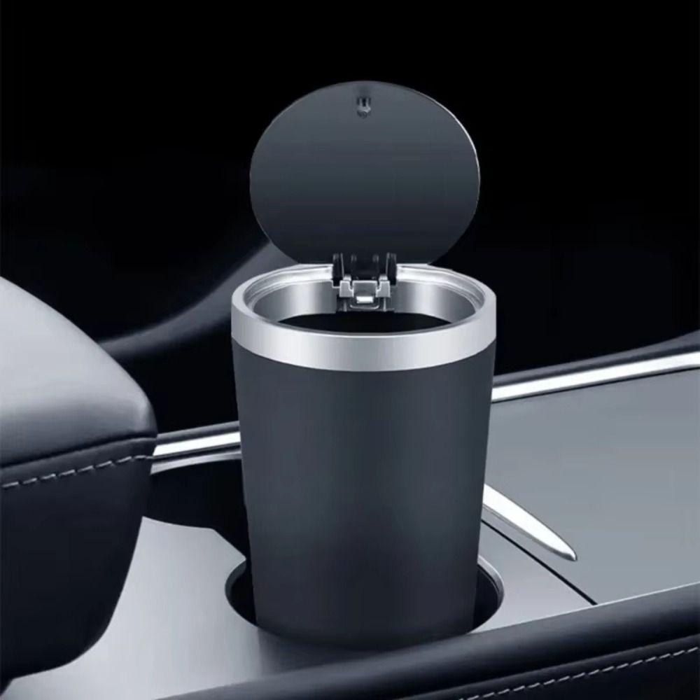 Dustbin Car Garbage Bin Click Open Cover Desktop Trash Can Container Car Trash Can Home