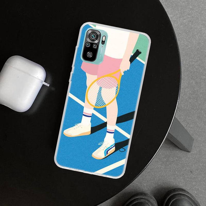 Спортивный чехол для телефона с рисунком в виде тенниса для Xiaomi Redmi Note 15 14 13 12 11 Pro Plus 14S 12S 11S 11T 11E 10S 10 Индивидуальные Fundas Redmi N