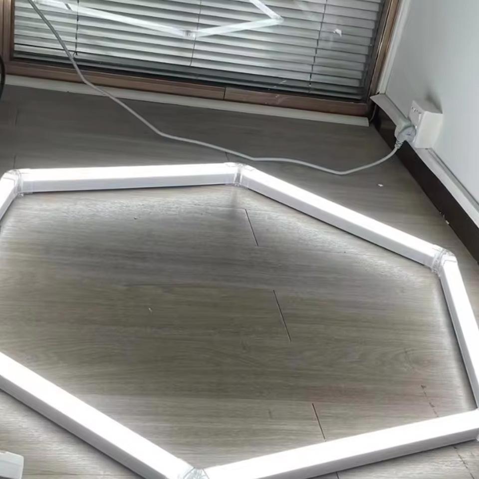 Сотовые светодиодные светильники для гаража, потолочное освещение, AC85-265V, шестиугольные светодиодные трубки для гаража, для автомастерской по ремонту кузовов автомобилей.