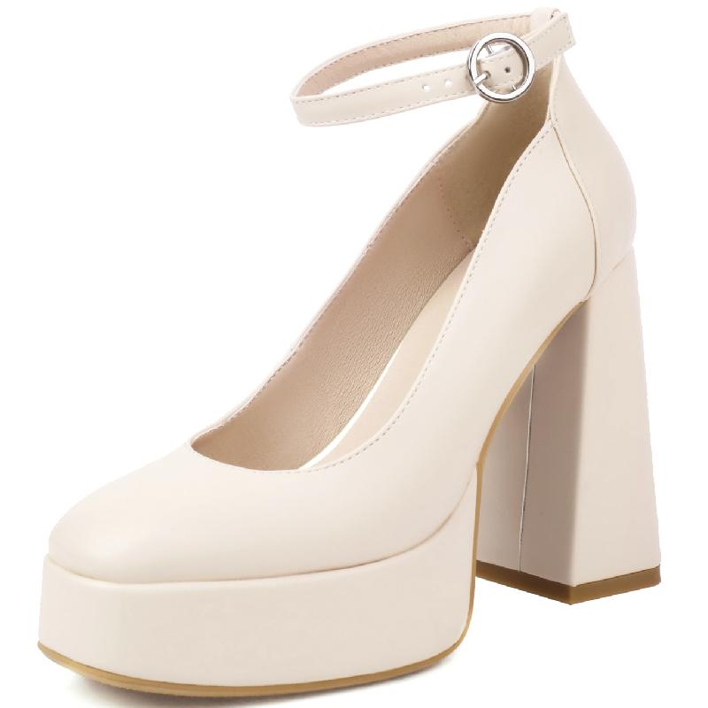 Women's High Heels Pumps Shoes Platform Elegant 2024 Ankle Straps Black White Purple Heeled Dance Party Wedding Shoes Ladies