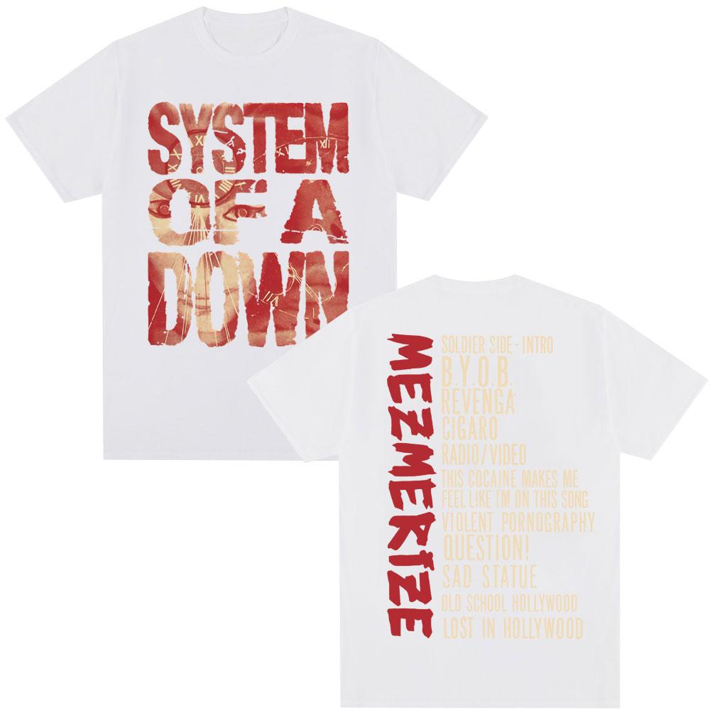 Rock Band System of A Down Mezmerize Album T Shirts Hip Hop Harajuku Vintage Gothic T-shirt Men Women Cotton Oversized T-shirts