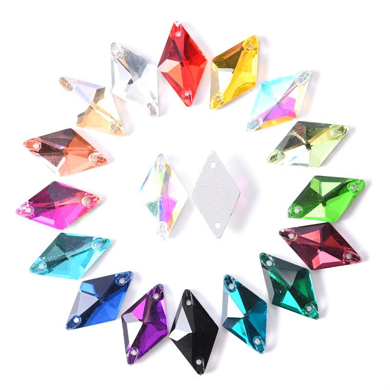 Crystal Hand-Sewn Diamond, Glass Rhinestone Diy Crystal Material, Rhombus Creative Clothing Accessories