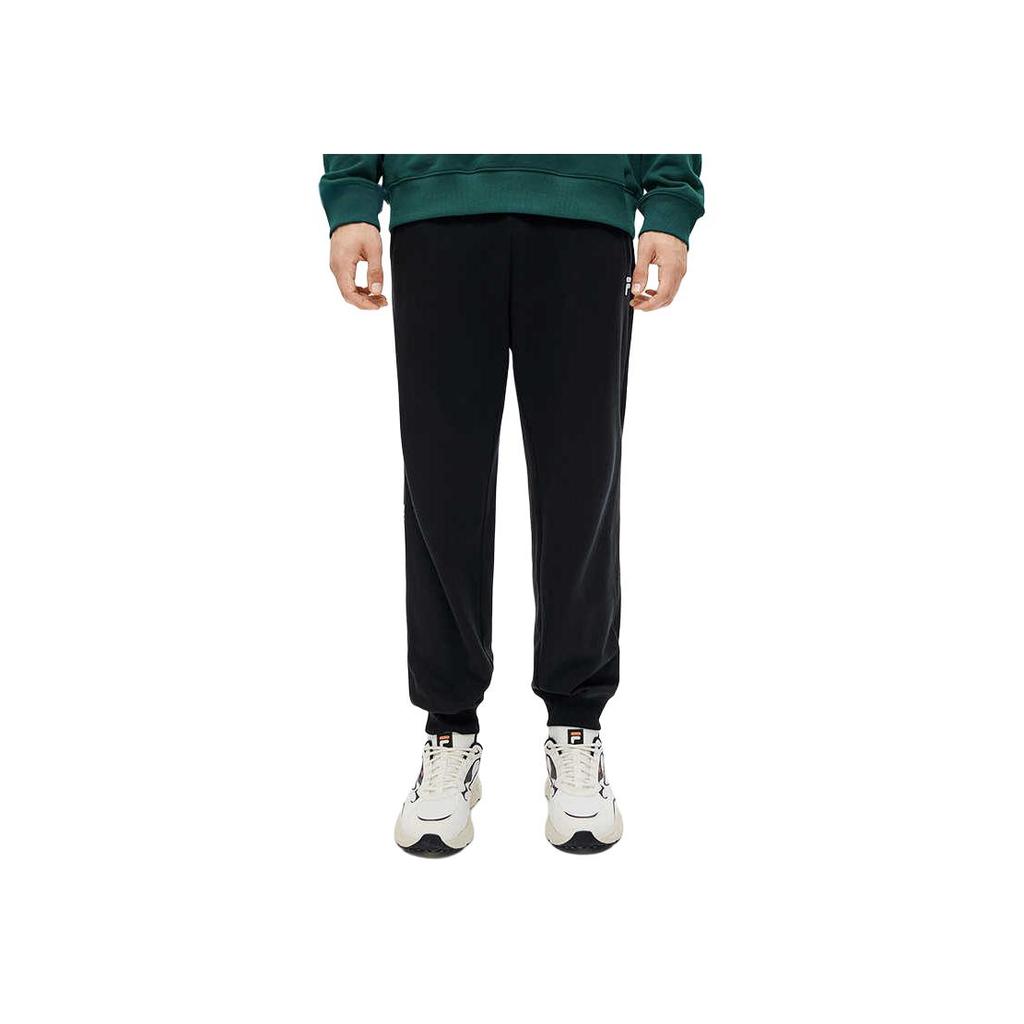 Fila Fusion Однотонные повседневные трикотажные брюки-джоггеры с логотипом для мужчин, низ, Глубокий черный T11M243602FBK