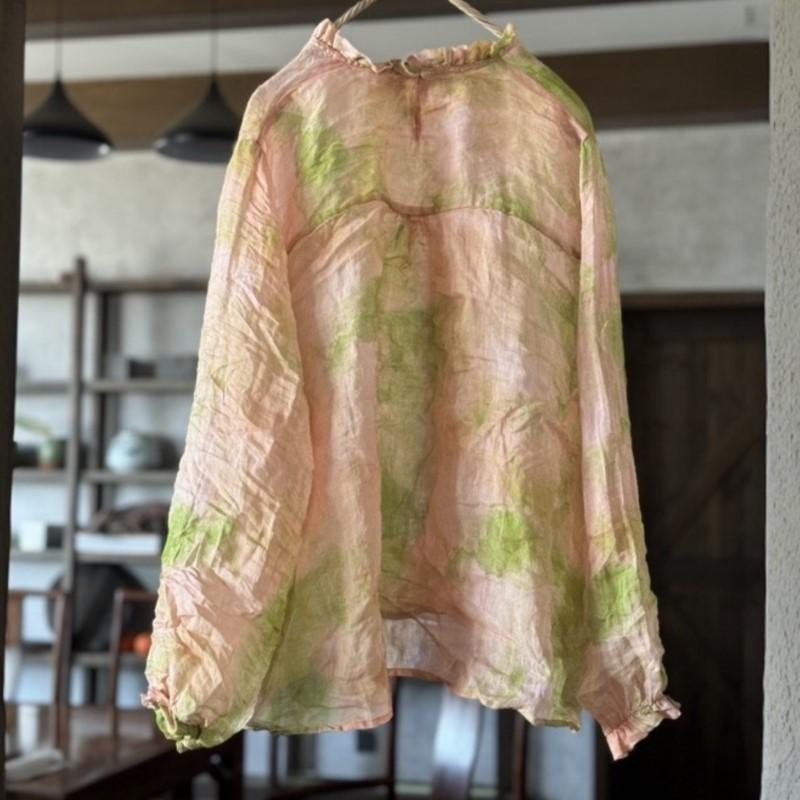 Johnature Женские винтажные рубашки с длинным рукавом, весенние, с круглым вырезом, высококачественные женские свободные рубашки с цветочным принтом