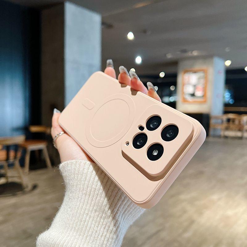 Простой однотонный матовый чехол с магнитной фиксацией Magsafe подходит для мобильного телефона Xiaomi Mi 14, всесторонний 15pro, противоударный, для Xiaomi 13pro