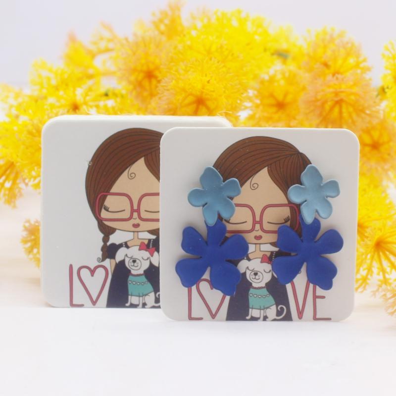 100 шт. новых цветных печатных карточек для сережек 5x5 см, упаковка украшений ручной работы