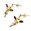 Les Trésors De Lily [L4290] - Gold Plated 'Tinker Bell' Golden Garnet Earrings - 25x15 Mm