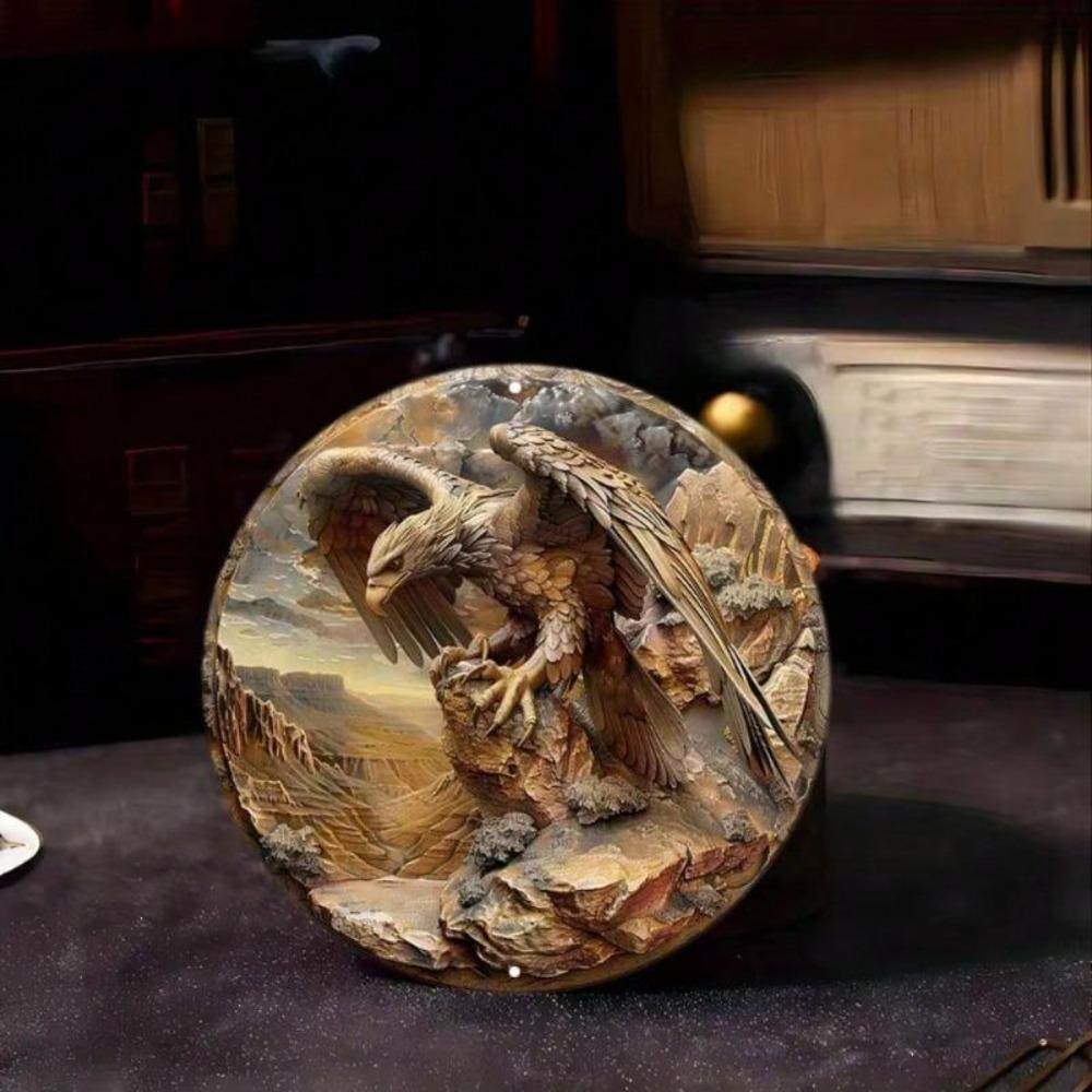 Aluminum Metal Wall Art Eagle Cat Scratch Proof Outdoor Indoor Decor Painting