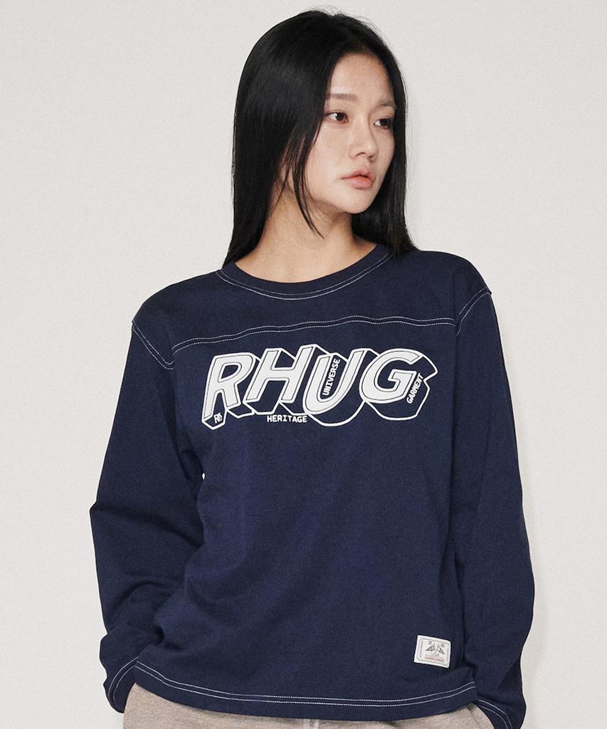 UNIVERSE GARMENT Футболка с длинным рукавом с принтом Rhug_Темно-синий