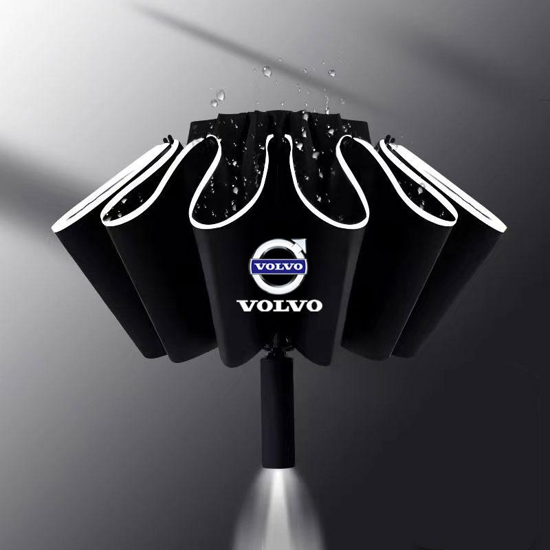 Car Fully Automatic Umbrella LED Flashlight Reflective UV Umbrellas Sticker For Volvo S60 S90 XC40 XC60 V90 S40 S80L Accessories ars333