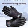 Men's Winter PU Leather Gloves: Warm, Cold-Proof, Windproof, Fleece-Lined for Electric Vehicle & Motorcycle