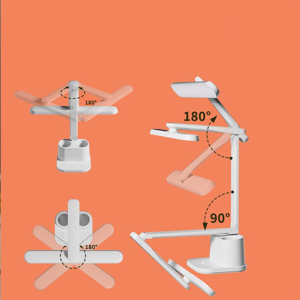 Светодиодная складная настольная лампа для учебы, защита глаз, для общежития, детская прикроватная, с зарядкой, настольная лампа для чтения, ночник