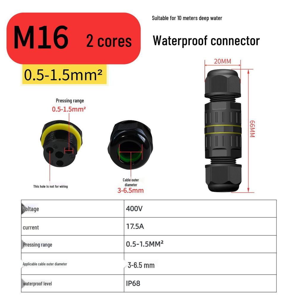 M16 Waterproof Outdoor Cable Connector: T-Type M20 Three-Way Terminal Block for Buried Distribution