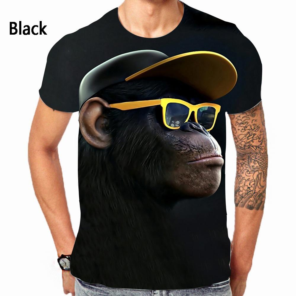 Interesting Monkey 3D Printed Adult Casual Short Sleeved T-shirt Plus Size Men Summer T-shirts