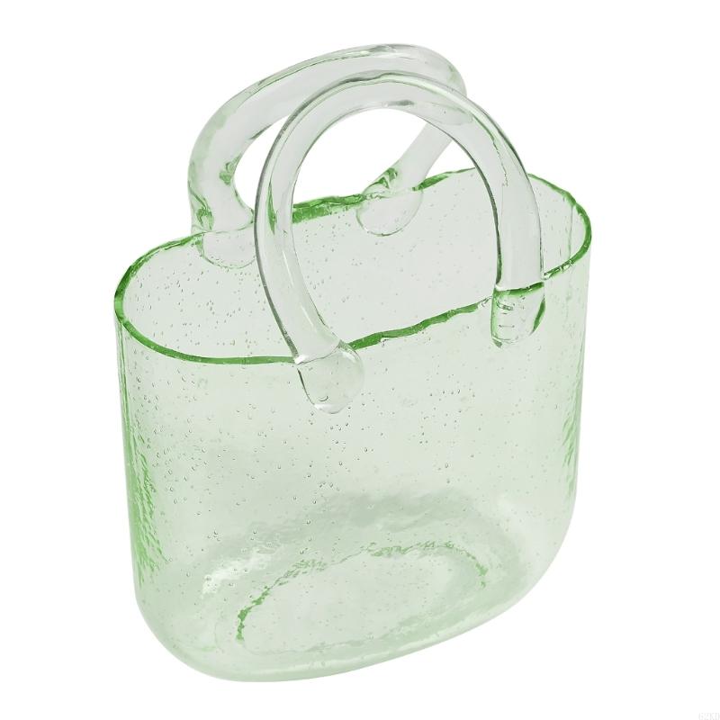 62KD Clear Glass Vase Fish Vase Bucket Decorative Flower Pot Desktop Ornaments for Home Festival Wedding Decoration
