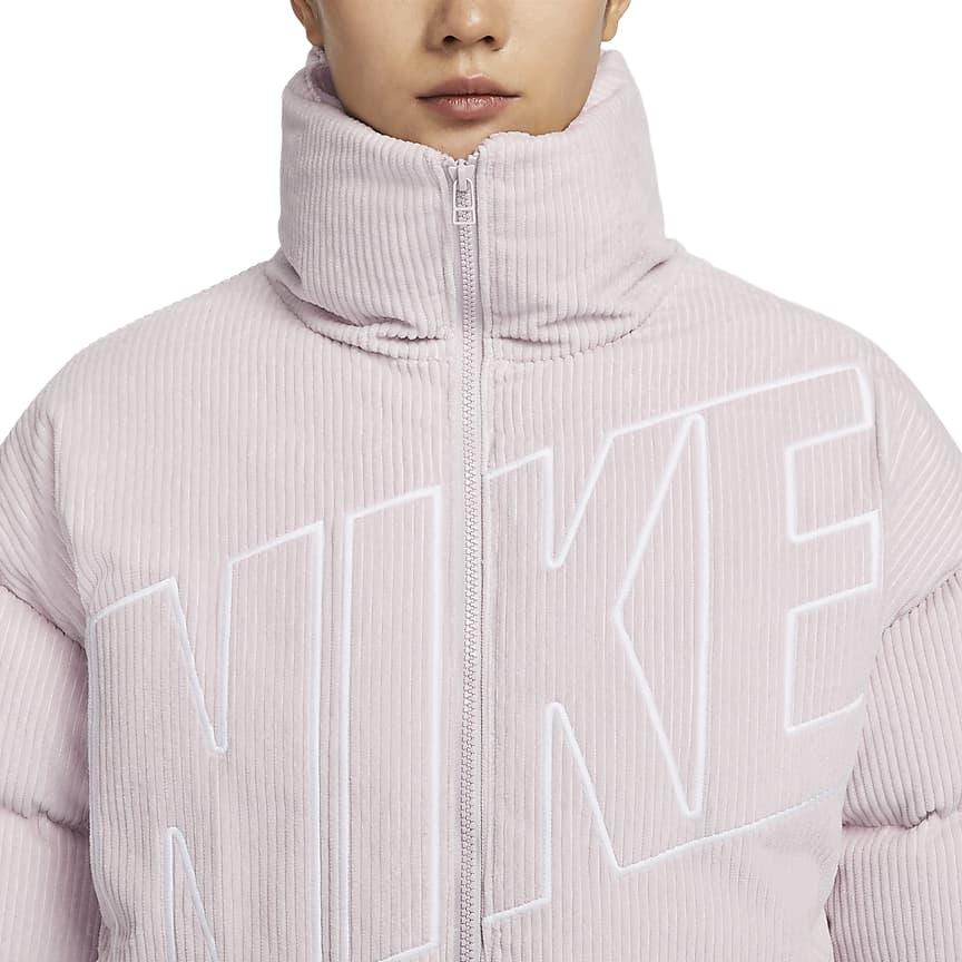 Nike Женские пуховики Серый Фиолетовый Стойка умеренная Другое FD8214-019